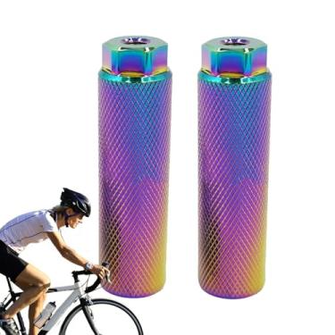 Imagem de Pegs de bicicleta, barra de suporte de substituição - pinos de bicicleta elétrica de liga de alumínio colorido, para homens, mulheres, jovens, crianças, passageiros no garfo traseiro, ciclismo de