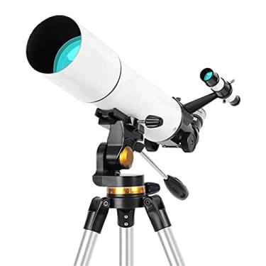 Imagem de Telescópio LUYILA, adultos iniciantes, telescópio portátil de viagem com tripé ajustável, telescópio de refrator portátil astronômico