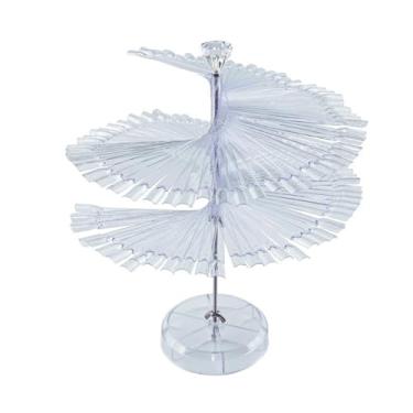 Imagem de Suporte de Exibição Cartão Cor Arte Unhas com 120 Palitos Falsas em Espiral Prateleira Gráfico Frio Ferramentas Prática para Salão Esmalte