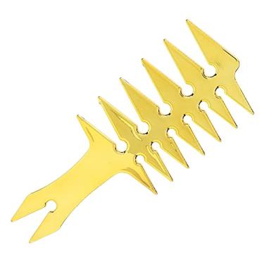 Imagem de Akozon Pente de Cabelo Dupla Face de Dente Largo Masculino - Pente de Estilo de Plástico retrô para Pentear Sem Esforço e Cabelos Sem Nós (Ouro)