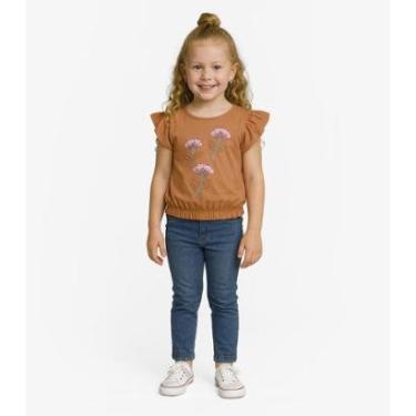 Imagem de Blusa Infantil Manga Curta Infinita Cor Laranja-Feminino