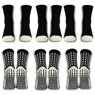 Imagem de Kit 6 Pares De Meias Esportiva Antiderrapante Futebol Pro Socks Para C