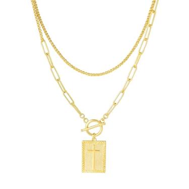 Imagem de Colar Feminino Banhado a Ouro 14K com Pingente de Cruz