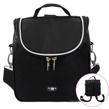 Imagem de Bolsa Termica Marmiteira Preto e Branco Masculina e Feminina Compacta 