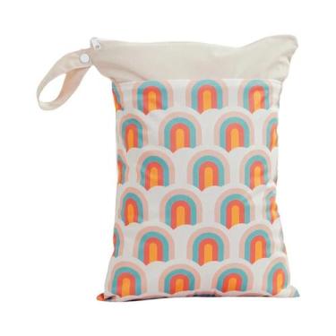 Imagem de Bolsa Impermeável Reutilizável 30x40CM Com Zíper Para Fraldas De Bebê 
