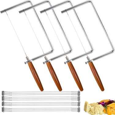 Imagem de Kit de fatiador de queijo de 18 cm, acessórios, faca de cozinha, cortador de queijo, componentes de aço inoxidável, faça você mesmo para fazer tábuas de corte de queijo para presentear com kit de