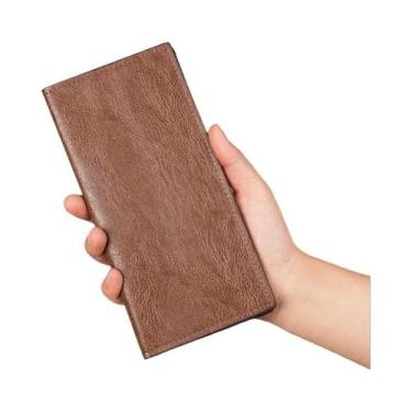 Imagem de Carteira Masculina Ultrafina Longa, Estilo Retrô, Com Múltiplos Cartõe