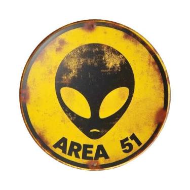 Imagem de Placa De Metal Vintage De 78 Polegadas Área 51 Decoração Retrô OVNI Al