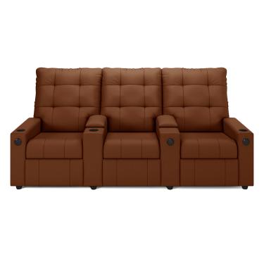 Imagem de Poltrona Reclinável Para Cinema Parma 3 Lugares Baú USB Veludo Terracota FH1 - D'Rossi