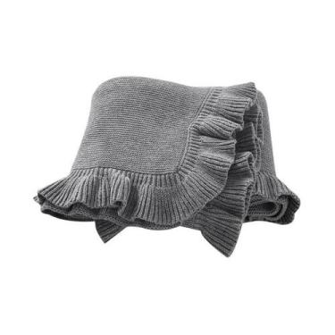 Imagem de Cobertores Unissex Para Bebês 90x70cm Em Tricô Sólido Para Carrinho, B