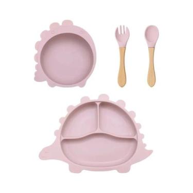 Imagem de Tigela De Silicone Para Bebês, Prato, Garfo, Colher, Copo De Alimentaç
