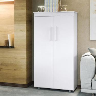Imagem de Armário Multiuso Escritório 2 Portas 3 Prateleiras Branco Advantage - 