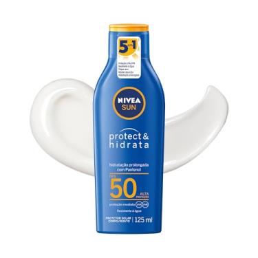 Imagem de NIVEA SUN Protetor Solar Protect & Hidrata FPS 50 125ml, Alta Proteção UVA/UVB, Hidratação Prolongada, Rápida Absorção, Pantenol, Cuidado Solar Corporal e Facial