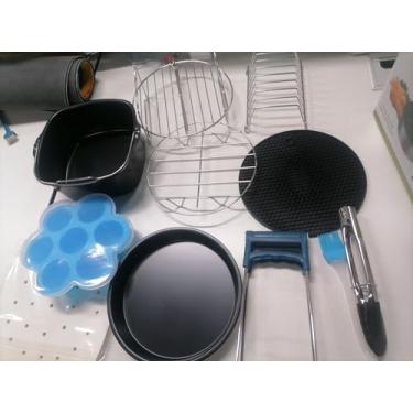Imagem de GLOGLOW Outros Utensílios de Cozinha Aço Inoxidável, Conjunto de 11 Peças, Seguro para Máquina de Lavar Louça, Cabe Em Fritadeiras de 7 Polegadas, Acessórios para Fritadeira de Ar Quadrado, Nan