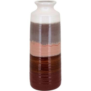 Imagem de Vaso Decorativo Enfeite Casa Cerâmica 40x15x15cm Marrom