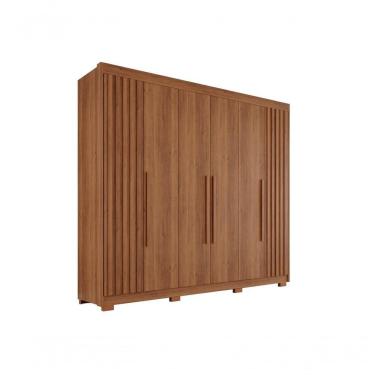 Imagem de Guarda Roupa Casal Ripado Com 6 Portas E 6 Gavetas Granada - Salleto Cinamomo