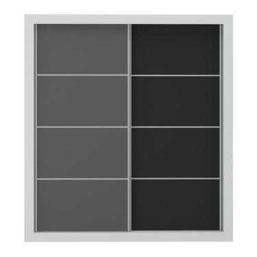 Imagem de Guarda-roupas Casal 2 Portas De Correr 4 Gavetas Alasca Multimóveis Mp4263 Preto/grafite Preto/grafite