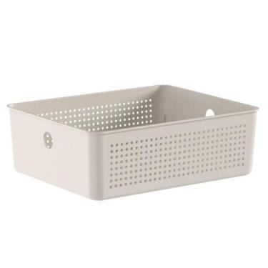 Imagem de Cesto Organizador Flow 27x22x9cm Bege Ou Closet 5,4L Banheiro Lavander