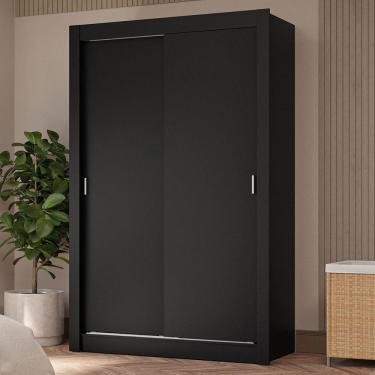 Imagem de Guarda-Roupa Solteiro 2 Portas Correr 4 Gavetas Preto
