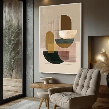 Imagem de Quadro com Moldura e Acrilico Cristal Vidro Geometria Elegante para Sa