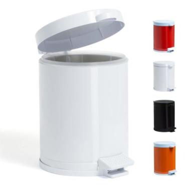 Imagem de Lixeira Banheiro 4,5 Litros Pedal e Recipiente Plástico - Viel, Branco