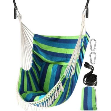Imagem de Silla Hamaca Chihee Colgante con 2 Almohadas Azul Verde