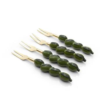 Imagem de Conjunto De Talheres Copa E Cia Para Aperitivo Finger Food 4 Peças Garbo Oliva