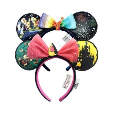 Imagem de Tiara De Pelúcia Mickey E Minnie Mouse 2025 Disney Para Festas E Cospl
