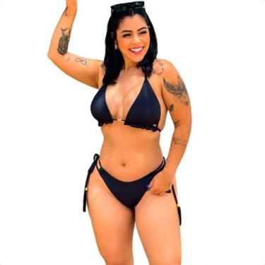 Imagem de Biquini Fio Duplo Feminino Cortininha Moda Praia Com Bojo Biquíni Dent