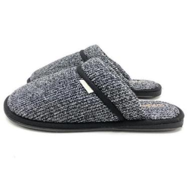 Imagem de Chinelo Katurê Pantufa Tweed Unissex, 37/8, Mescla preto