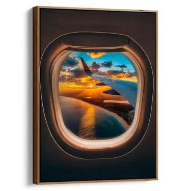 Imagem de Quadro decorativo Janela de Avião - Art Canvas, 120 x 80 cm, Tabaco