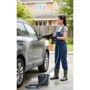 Imagem de Lavadora Jato Portátil: Potência Sem Fios c/ 2 Baterias - Congratulati
