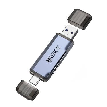 Imagem de Leitor De Cartão Sd E Micro Sd Hrebos If-244 Usb 3.0 Cinza