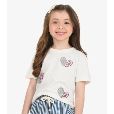 Imagem de T-Shirt Feminina Meia Malha Rovi Kids Bege, 14, Bege