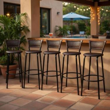 Imagem de Banquetas Alta Cadeiras Bancos Para Cozinha Gourmet Varanda Balcão Ilh