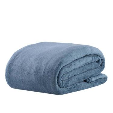 Imagem de Manta Microfibra Queen Macia Flannel Corttex, Azul