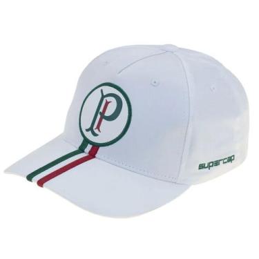 Imagem de Boné Palmeiras Branco Listras Verde Vermelha Supercap