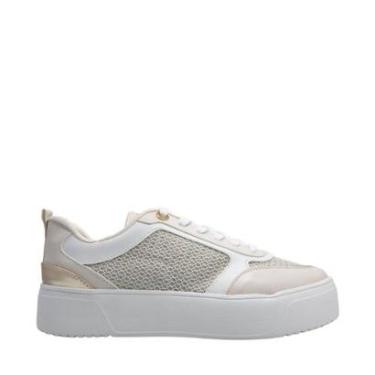 Imagem de Tenis Via Uno Plataforma Branco com Detalhes Dourados-Feminino