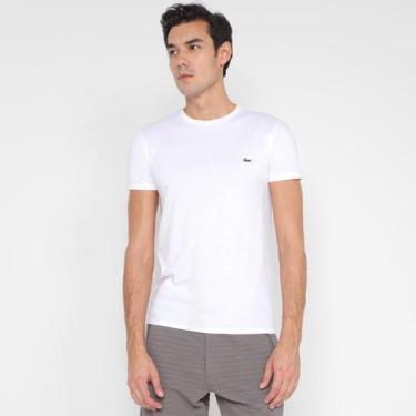 Imagem de Camiseta Lacoste Logo Masculina, Branco, G
