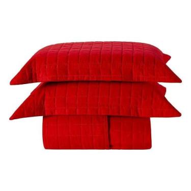 Imagem de Cobre Leito Matelassê Percal 300 Fios Basic Casal Padrão 03 Peças 100%