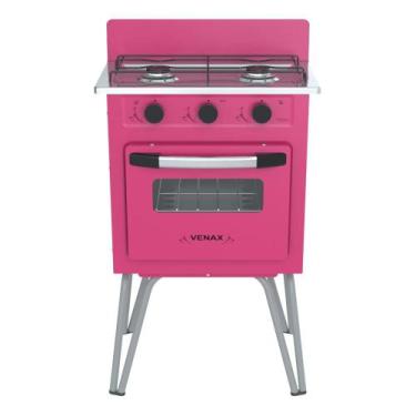 Imagem de Fogao a Gas 2 Bocas com Forno Venax Gemini Vetro Pink