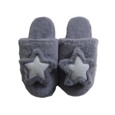 Imagem de Pantufa Feminina Aberta Estrela Cinza Basic+ Nº 41/42
