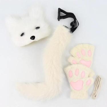 Imagem de Conjunto De Máscara E Cauda De Gato Peludo Para Festa De Halloween, Fa