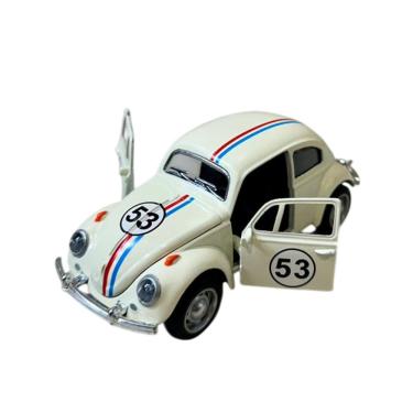 Imagem de Mini Carrinho Fusca Metal 11cm com Fricção Modelo Detalhado Resistente Ideal para Colec...