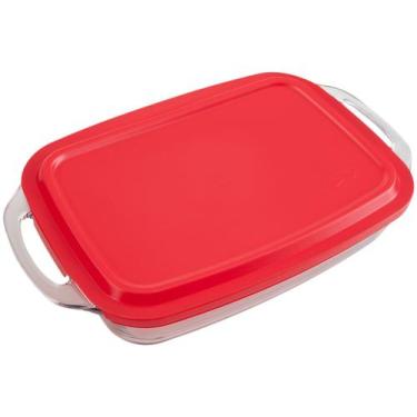 Imagem de Forma Assadeira Retangular Marinex Seletta 3,5L com Tampa Lasanheira T