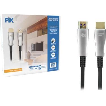 Imagem de Cabo Hdmi Grande 2.1 Hdr 8k 10k 120hz Vrr Allm 50m Fibra - PIX