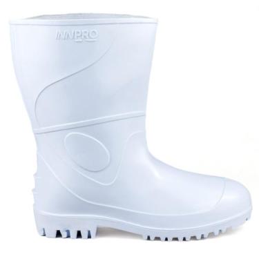 Imagem de Bota Botina InnPro PVC Impermeável Cano Médio Membrana Fina, Branco, 4