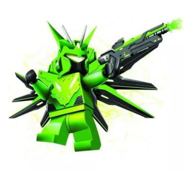 Imagem de Boneco Montar Mega Robots Brinquedo 14 Peças - GGB, Verde