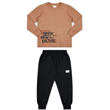 Imagem de Conjunto Menino Blusa Malha Twist e Calça em Moletinho - Angerô, 1