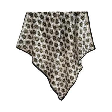 Imagem de Bandanas De Algodão Com Estampa Floral, Lenço Quadrado De 70cm, Acessó